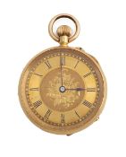 An 18K gold cased ladies open face pocket watch by Camerer Kuss & Co.