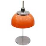 A mid 20th c. Harvey Guzzini retro orange 'Faro' table lamp c.1970