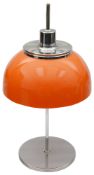 A mid 20th c. Harvey Guzzini retro orange 'Faro' table lamp c.1970