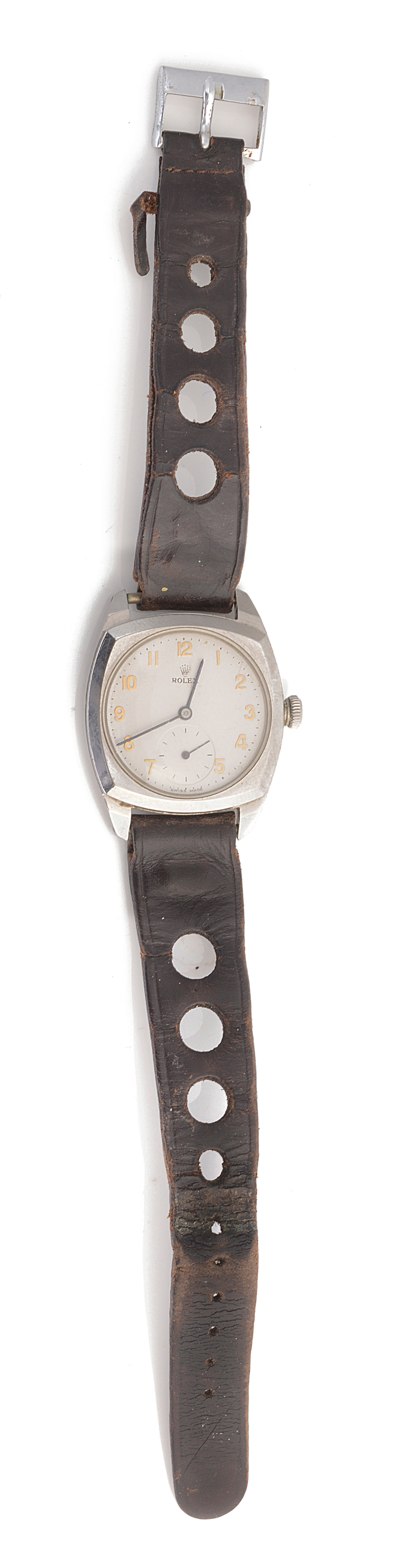 A Gentleman's 1940s Rolex Oyster stainless steel cushion shaped wristwatch - Image 3 of 3