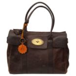 A Mulberry dark brown Bayswater leather handbag