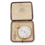 An open faced 18ct gold pocket watch by Robert Roskell of Liverpool