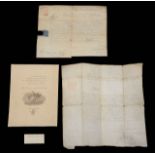 Group of documents bearing the signatures of Joseph Addison (1672-1719) and others