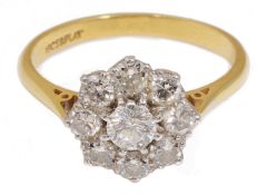 A good diamond set daisy cluster ring