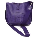 An Hermes purple Clemence Evelyne cross body bag