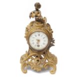 A 19th century French ormolu rococo style mantle clock
