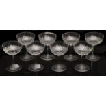 A set of eight late Victorian champagne glasses