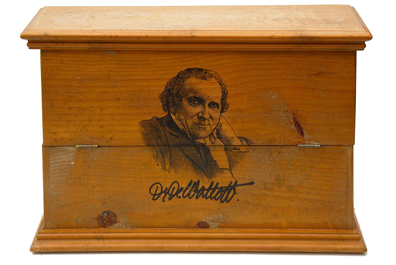 A late 19th century tincture bottle chest for Dr De Waltoff,