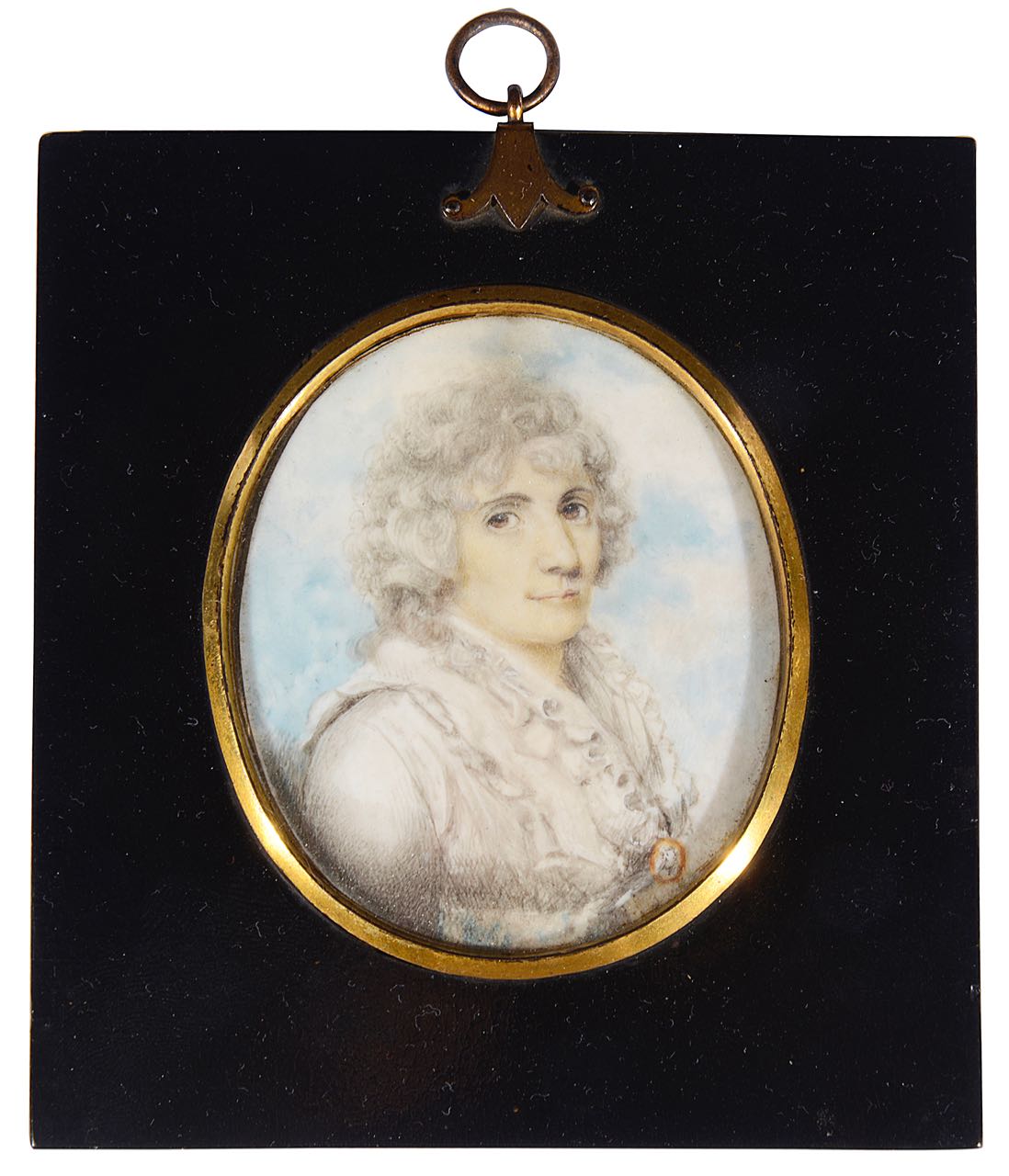 British School, late 18th century, portrait miniature of a lady c.1800