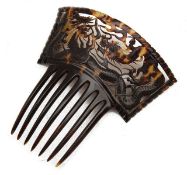 A 19th century Chinese tortoiseshell hair comb,