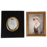 British School two portrait miniatures
