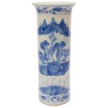 A 19th century Chinese blue and white sleeve vase