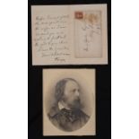 Alfred, Lord Tennyson (1809-1892). A signed letter in pen and ink,
