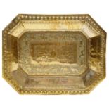 An early 20th century Indian brass tray,