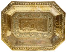 An early 20th century Indian brass tray,