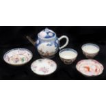 An 18th c. Chinese export famille rose porcelain teapot and cover; others