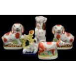 A group of 19th century and later Staffordshire pottery animals,