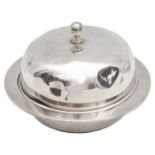 A George V silver muffin dish and cover,