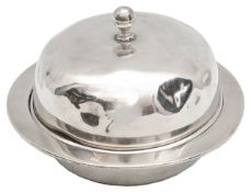 A George V silver muffin dish and cover,