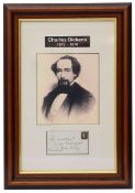 Charles Dickens (1812-1870). An autographed envelope in pen and ink,
