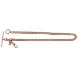 A 9ct rose gold Albert chain