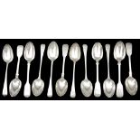 A sets of six Victorian silver teaspoons