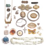 A collection of silver and other jewellery