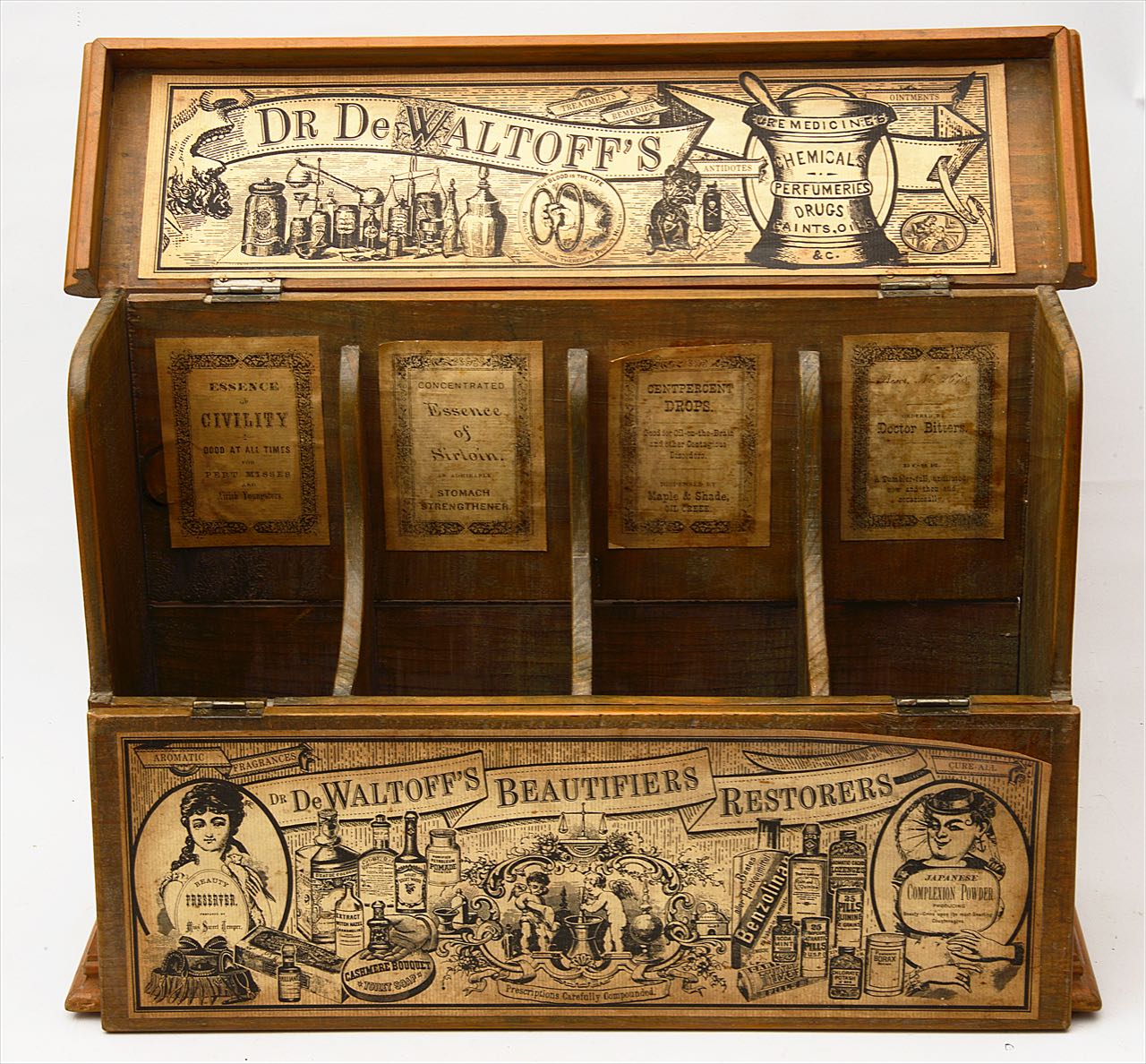 A late 19th century tincture bottle chest for Dr De Waltoff, - Image 2 of 2