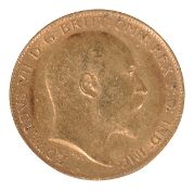 An Edward VII gold half sovereign