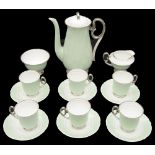 A Shelley Art Deco coffee set for six