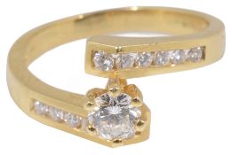 A contemporary Continental diamond set ring