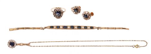 A collection of early 20th century sapphire jewellery