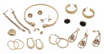A collection of contemporary earrings