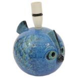 A Bitossi Ceramiche pottery lamp in the form of a fish,