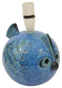 A Bitossi Ceramiche pottery lamp in the form of a fish,