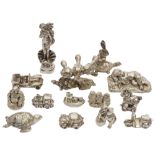 A Collection of fourteen filled silver figurines