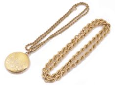 A Continental 9K rope twist necklace