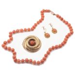 Three items of coral jewellery