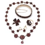 A good collection of Victorian Bohemian garnet set garnet jewellery