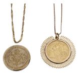 A fine gold George V half sovereign pendant