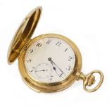 An usual 18K full hunter repeater pocket watch