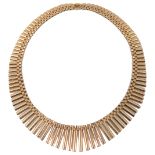 An attractive Continental .750 Egyptian style articulated fringe necklace