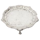 A small Edwardian silver salver