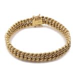 A Continental gold textured curb link bracelet
