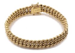 A Continental gold textured curb link bracelet