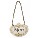A ceramic 'Sherry' decanter label