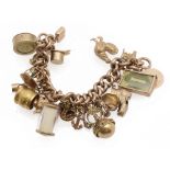 A 9ct gold charm bracelet