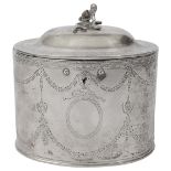 A rare George III silver provincial tea caddy