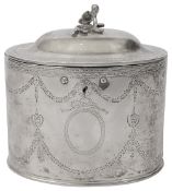 A rare George III silver provincial tea caddy