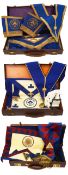 Three cased sets of Masonic regalia and jewels